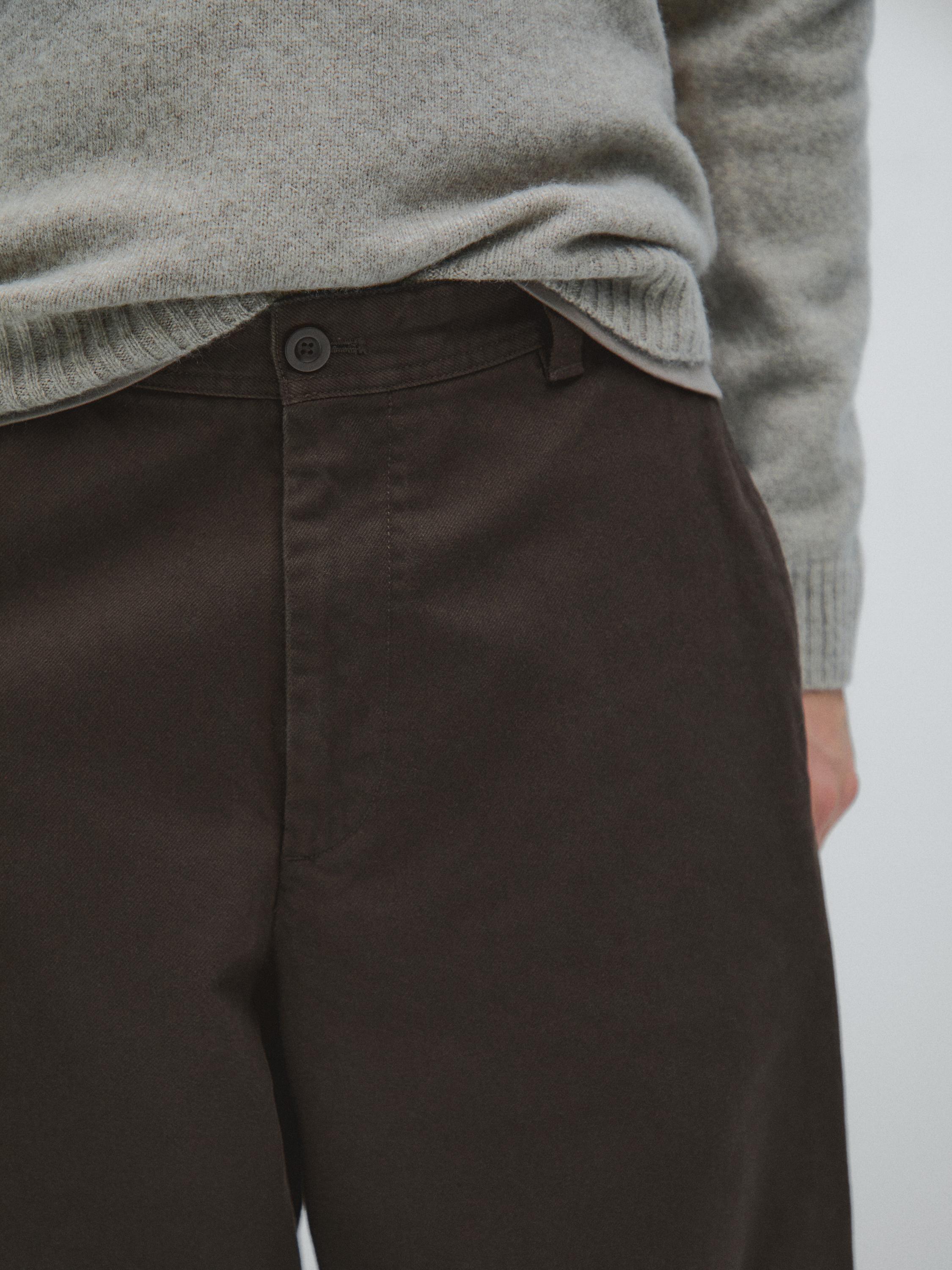 100% cotton wide-leg trousers